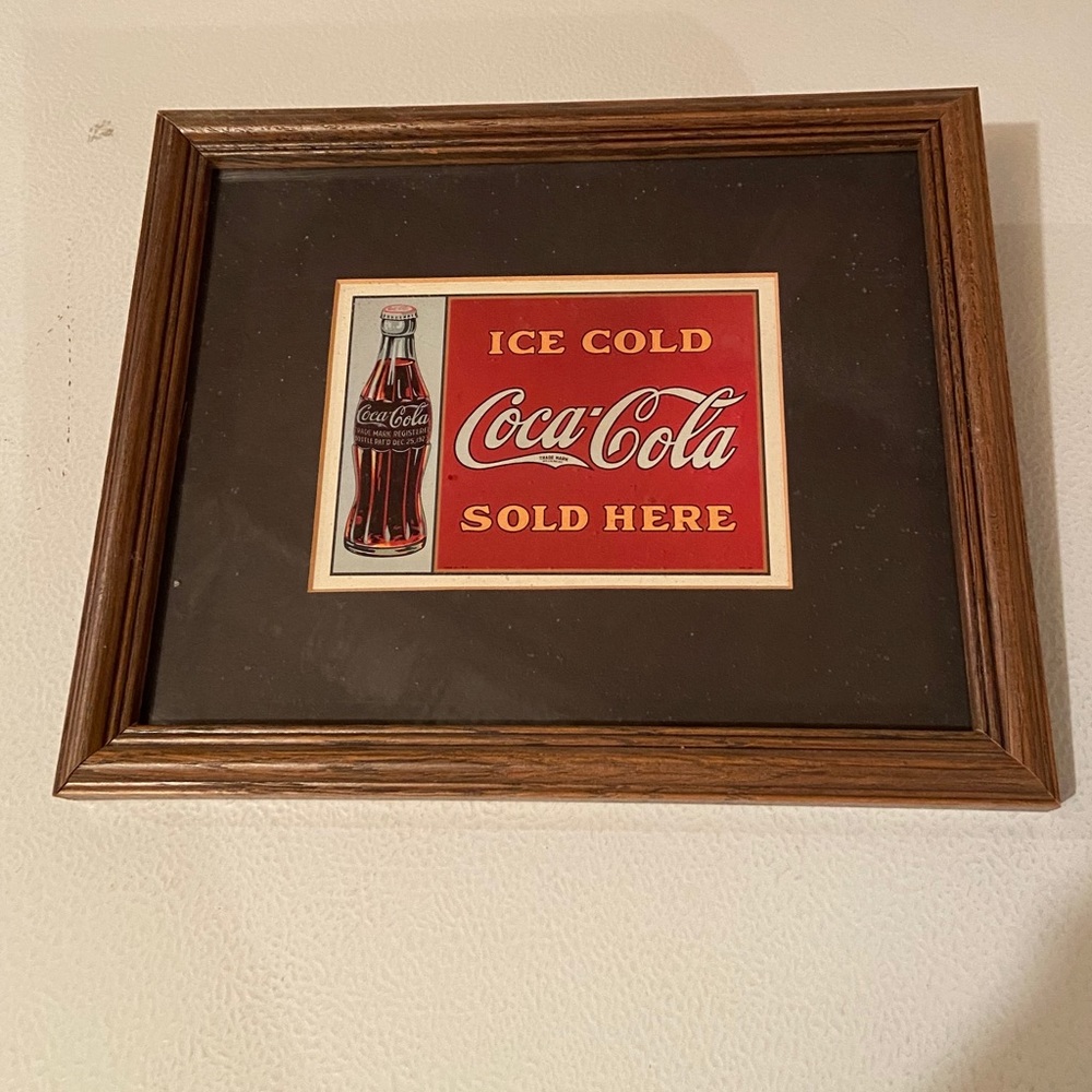 Vintage Coca-Cola Framed Sign